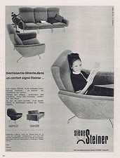PUBLICITE ADVERTISING 094 1963 STEINER siège canapé