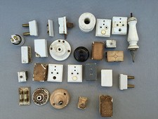 Lot de divers pièces électrique en  porcelaine vintage french antique switches