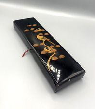 ASIE Boite Fumibako ancienne Japon laqué à décors d'oiseau