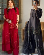 Salwar Kameez Pakistanais Indien Mariage Fête Usure Robe Bollywood Suit
