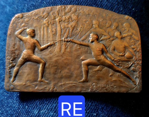 Belle plaque médaille bronze - belle,