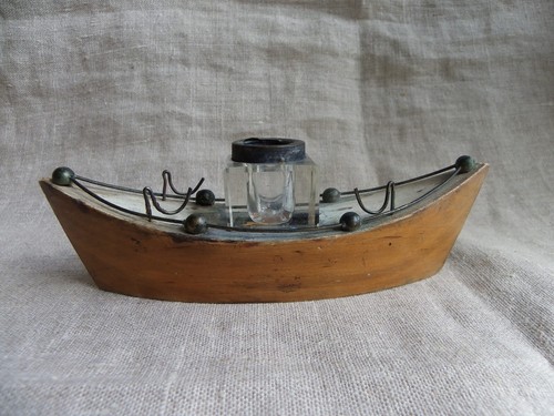 Encrier ancien bateau en - ancien,
