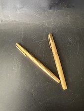 Lot 2 stylos Waterman DG plaqué or, plume Or 18cts, 750 années 70, TBE