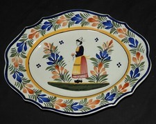 Beau grand plat ancien HENRIOT QUIMPER Vers 1920 (bretonne)