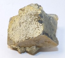 Cube Fluorine Bleu + Semi Pyrite Mont-Roc Tarn France 4x3.5cm minéraux rare