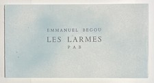BEGOU-Les Larmes, PAB, 1988-TIRAGE À 10 EXEMPLAIRES SEULEMENT-POCHOIR