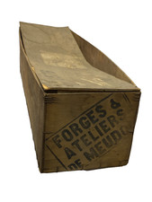 ANCIENNE CAISSE EN BOIS FORGES & ATELIERS DE MEUDON DECO LOFT PAS VIN