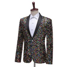Homme Sequin Revers Châle