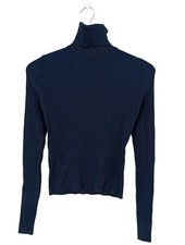 ZARA Pull-over à col roulé Dames Pull T EU 38 bleu foncé style décontracté
