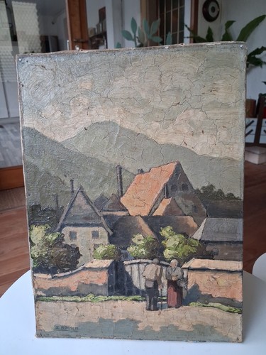 Peinture huile sur panneau - peinture,