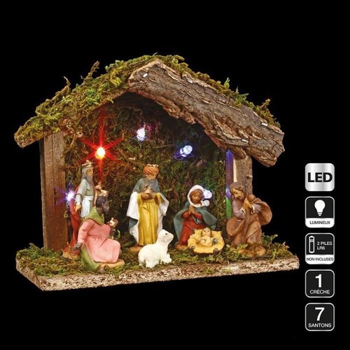 Crèche noel lumineuse avec - crèche,