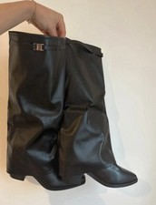 Bottes Hautes Noires à Revers