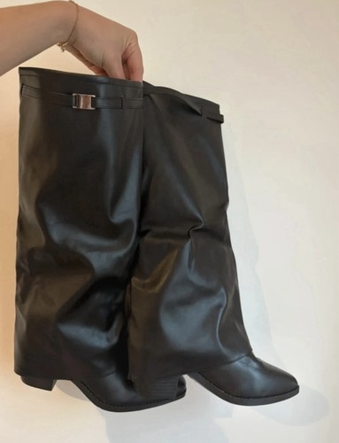 Bottes hautes noires revers - bottes,