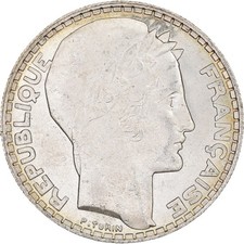 Monnaie, France, Turin, 20 Francs, 1933, Paris, Rameaux longs, SUP+, Argent