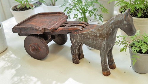 Figurine vintage charrette - vintage, de