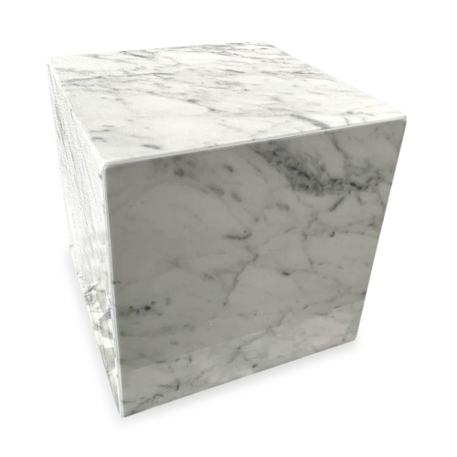 Cube marbre blanc - en,