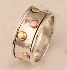Bague toupie unisexe fait main