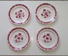 01 Lot de 4 assiettes plates vintage dépareillées Digoin ou Badonvillier