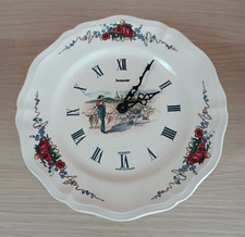 Ancienne horloge murale forme assiette HANGARTER Céramique