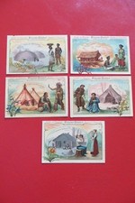 5 chromos gaufrées chocolat "