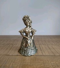 Cloche De Table Bronze Laiton Femme Elegante Robe Coiffure Marie Antoinette
