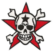 Patch écusson blason patche Skull étoile rouge punk thermocollant DIY