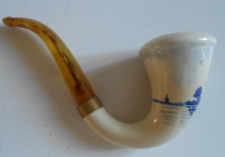 ANCIENNE PIPE HOLLAND DECOR BLEU DELPHES MOULIN