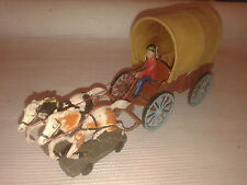 Chariot Hausser lineol elastolin - western far west - personnage tole - restaura