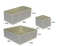 X Tris Set 3 Boîtes Rangements Gain de Place en Tissu Plusieurs Mesures Dfh