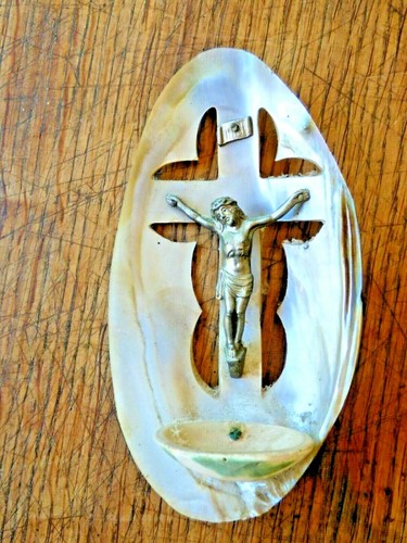 Ancien bénitier crucifix - et,