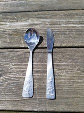 Lot Couteau Cuillère Disney tout en metal Inox 18 Cm 