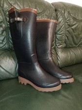 bottes  de pluie aigle églantine fourrées caoutchouc P40 marrons