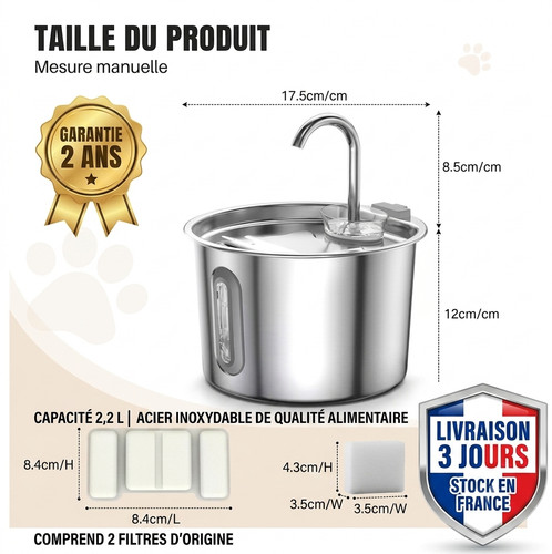 Fontaine eau chat - eau, 2.2l