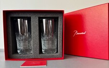 BACCARAT Nancy Paire de Verres à Jus de Fruit en Cristal Signé Neuf.