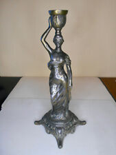 Ancien pied de lampe pétrole bougeoir régule signé Guillemin femme cariatide 1