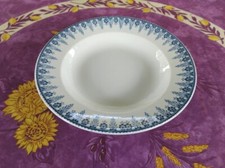 Assiette Creuse ancienne Faience de Sarreguemines Modèle Alger Décor Bleu 23cm