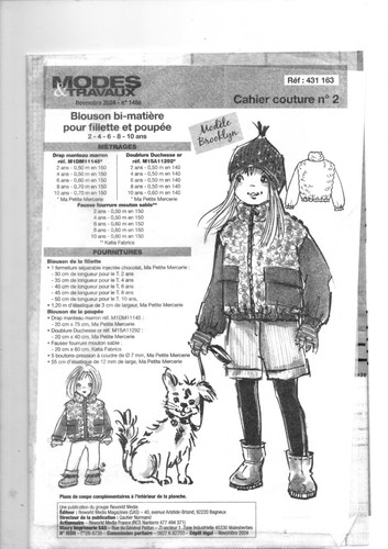 Patron enfant fille 2024 - 11,