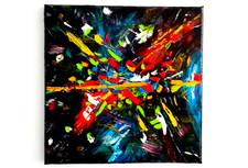 Artiste B Jost , acrylique sur toile 2021 ref Artmajeur Akoun 30 x 30