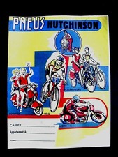 Protège Cahier Publicité Pneus Hutchinson cyclomoteur solex scooter vélo moto