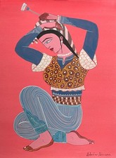 Tableau,  peinture  XX originale, gouache,  signé Adnene Chennaoui -  ( TUNISIE)