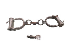 Menotte ancienne action 12 pouces vintage clé à main menotte et manille en fer