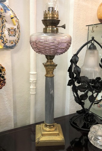 Antique bronze kerosene lamp - antique,