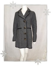 #  Manteau Fantaisie  Mi-long Gris Chiné Noir  MCP MC PLANET Taille 42