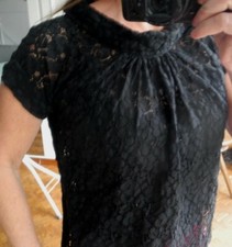  Corsage blouse Caroll  38 noir entièrement en dentelle