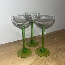 3 Verres À Pied Vert Verres Dégustation Vin Blanc Alsace Forme Demi Ballon 7 cl