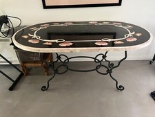 table en pierre italienne ovale motif art deco