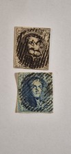 Timbres Belge Leopol 1 1852  Medaillon Le 10 Et Le 20