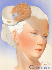 "POUDRE GEMEY" Tirage original entoilé pour annonceur (André WILQUIN 1938)