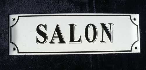 Plaque émaillée salon - plaque, "