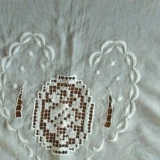 napperon protege fauteuil prie dieu ancien broderie richelieu  @@old mat